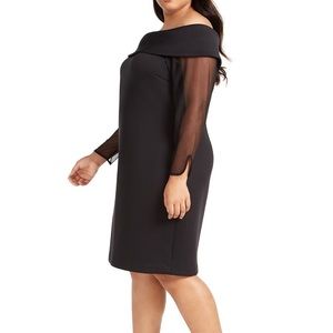 Calvin Klein-IllusionSleeve Off The Shoulder Dress